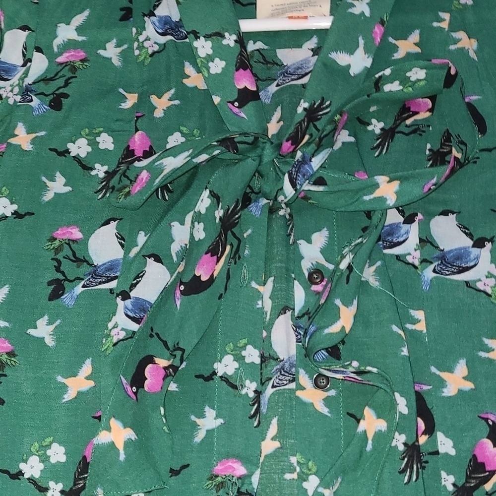 Conversations By Anthropologie Limited Edition Bird Animal Novelty Print Shirt - Picture 4 of 5